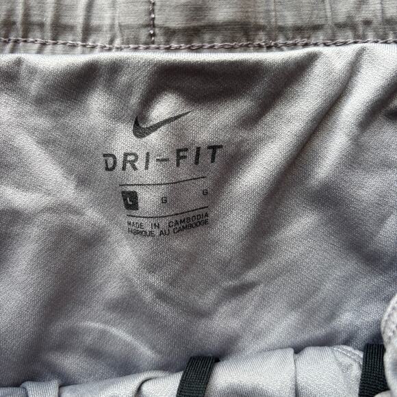 Nike Dri-Fit Running Shorts Men's Large Gray Lined Drawstring Athletic Training - Picture 3 of 11